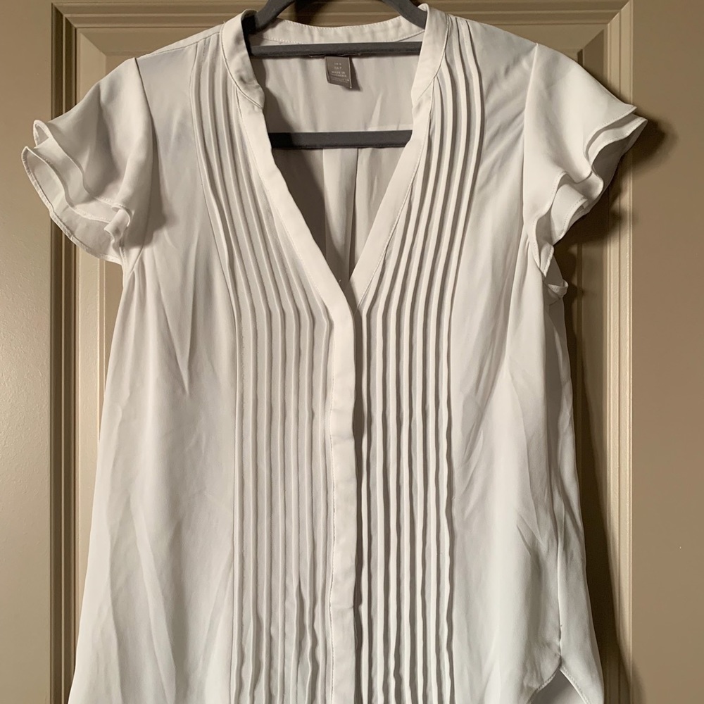 White Short-Sleeve Blouse